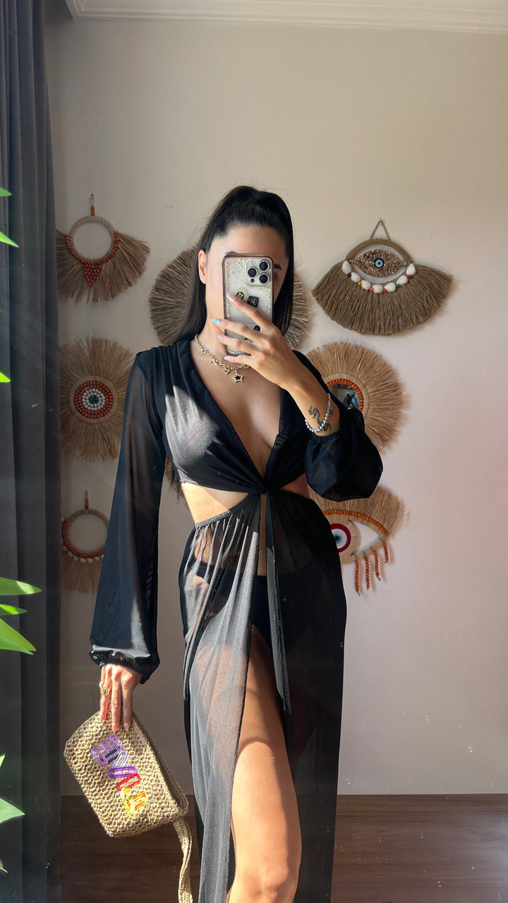Elena siyah pareo