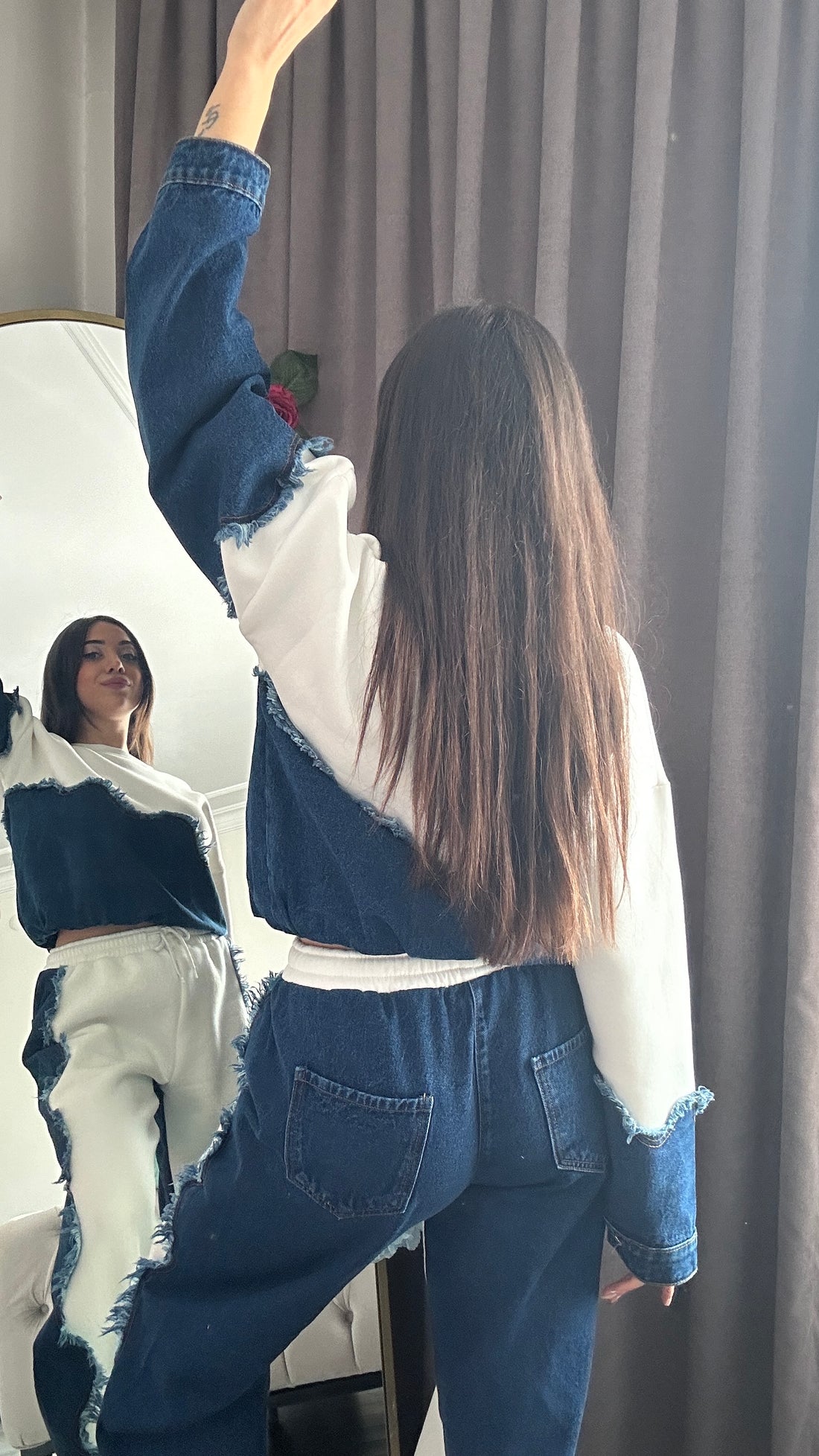 Denim mix eşofman