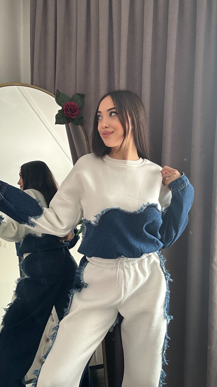 Denim mix eşofman