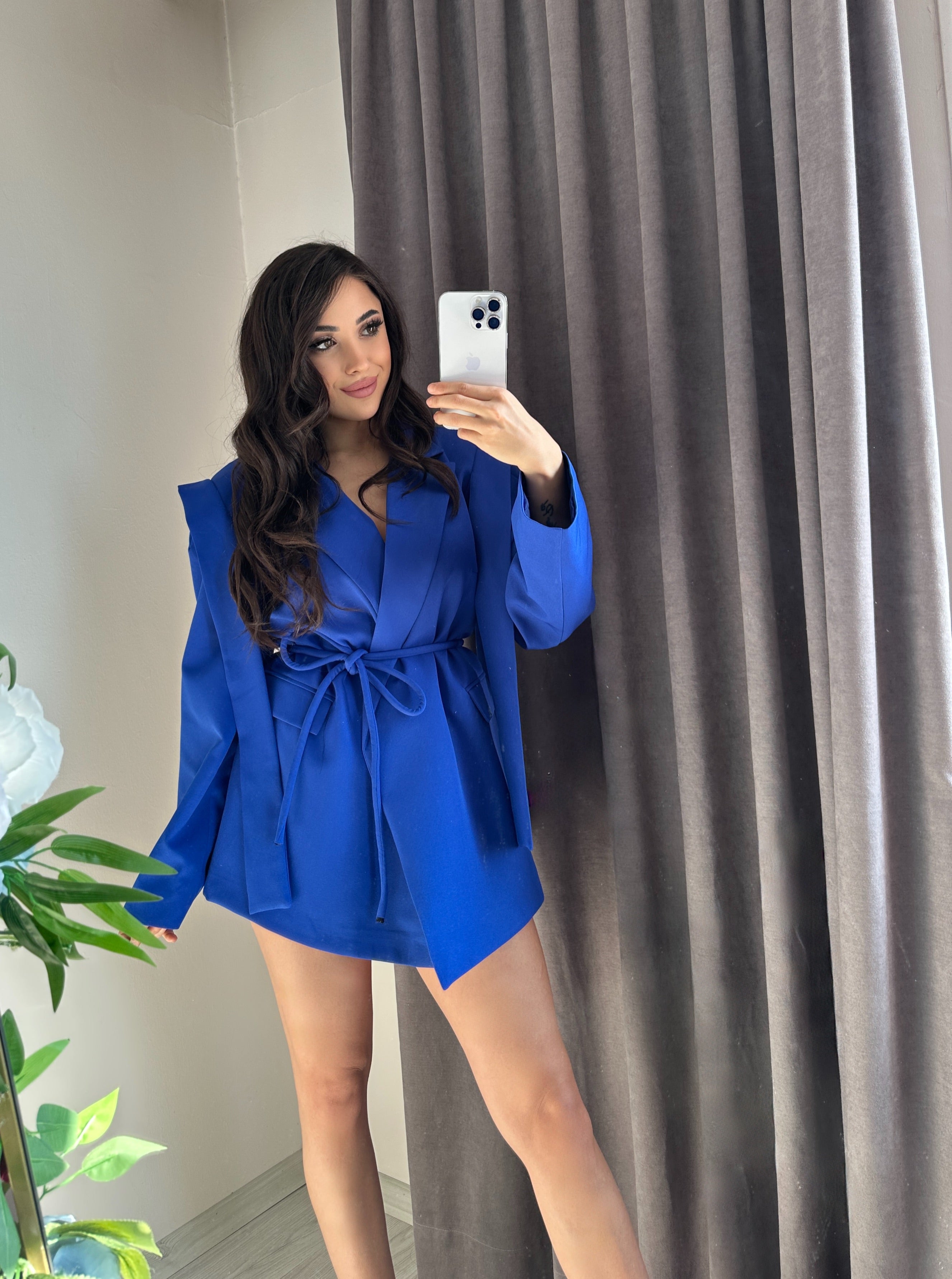 Bella saks mavisi blazer ceket