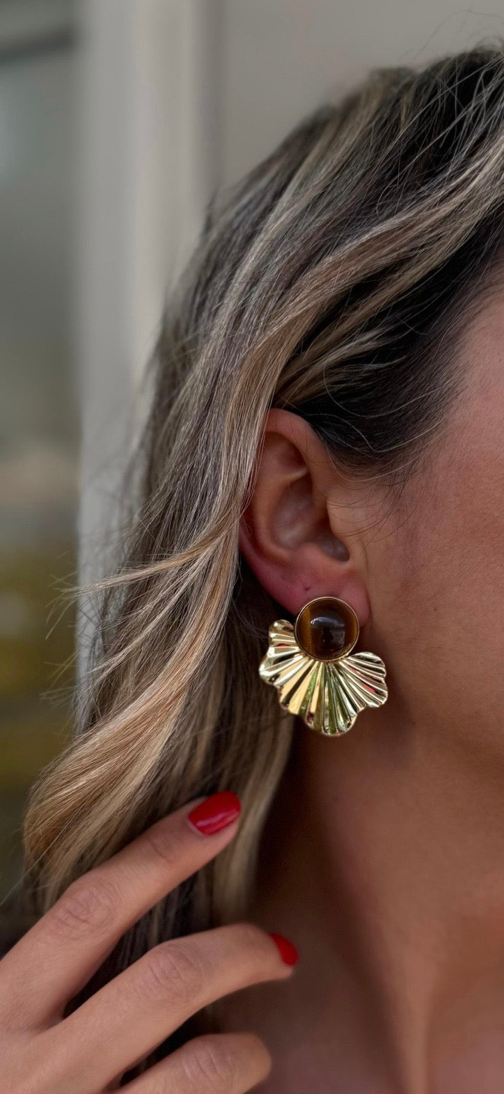 Çelik kahverengi küpe