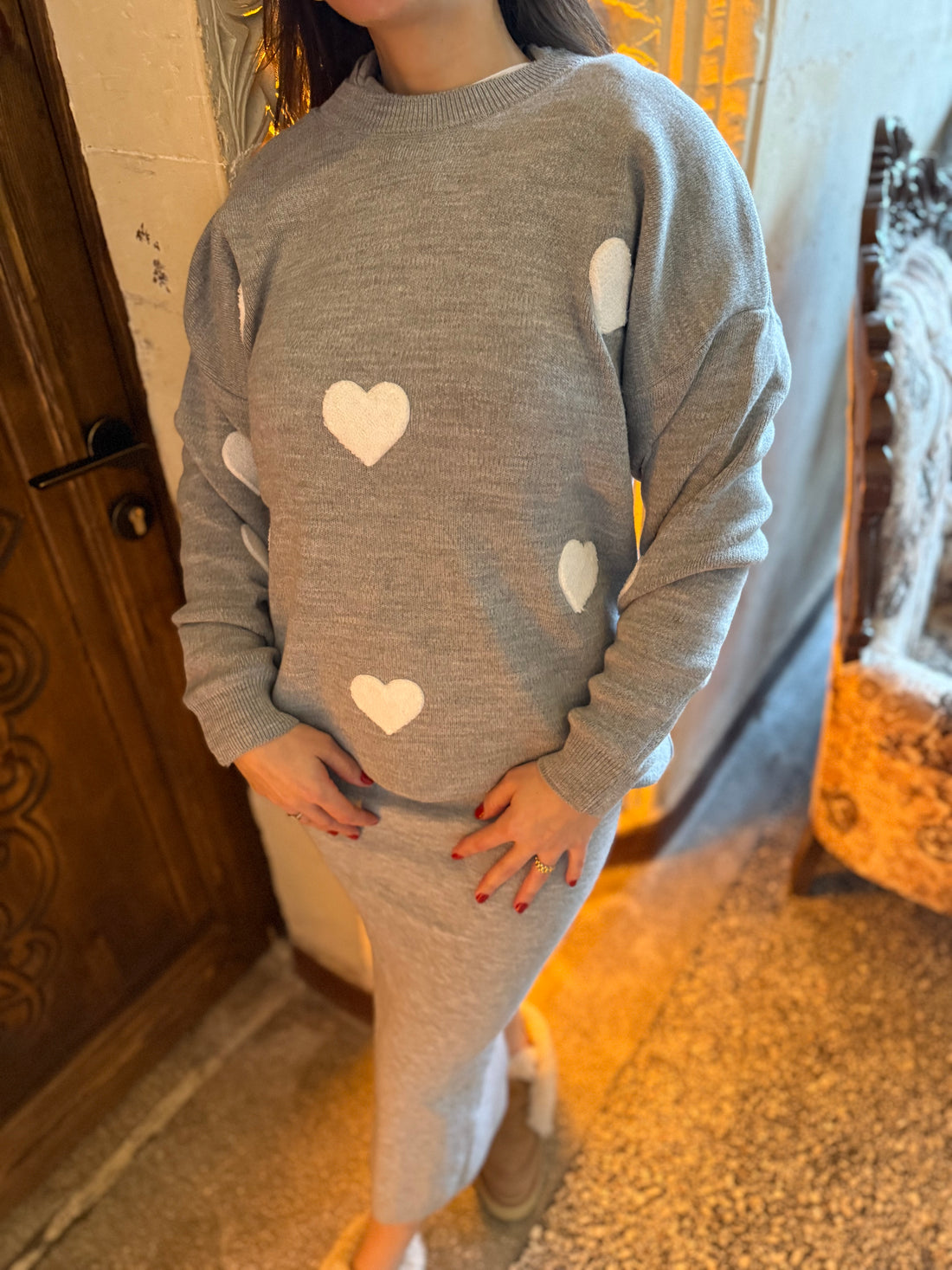 Kalpli gri sweat
