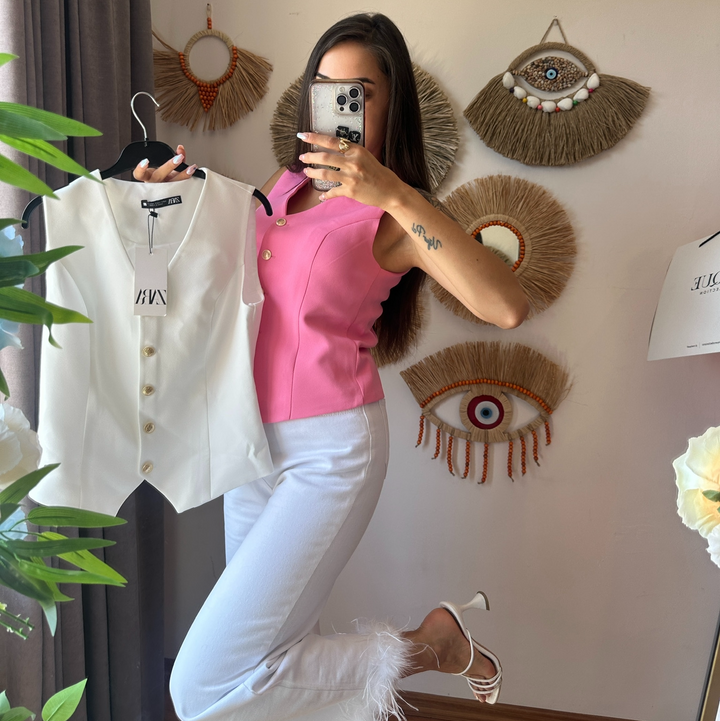 Şila pembe yelek