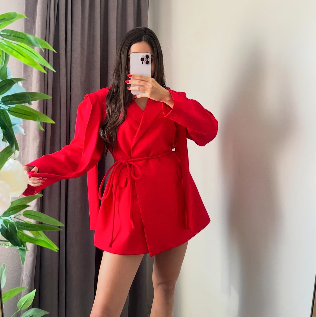 Bella kırmızı blazer ceket