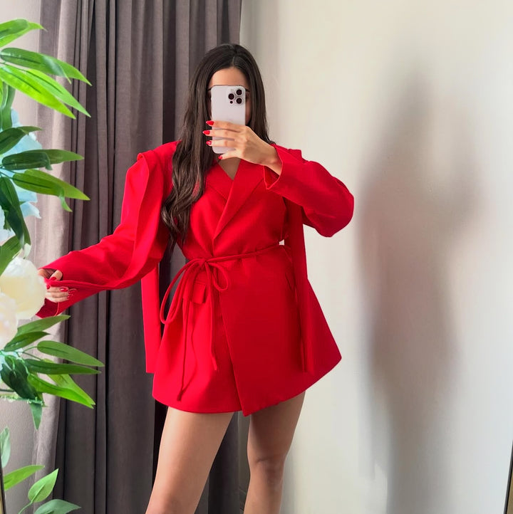 Bella kırmızı blazer ceket