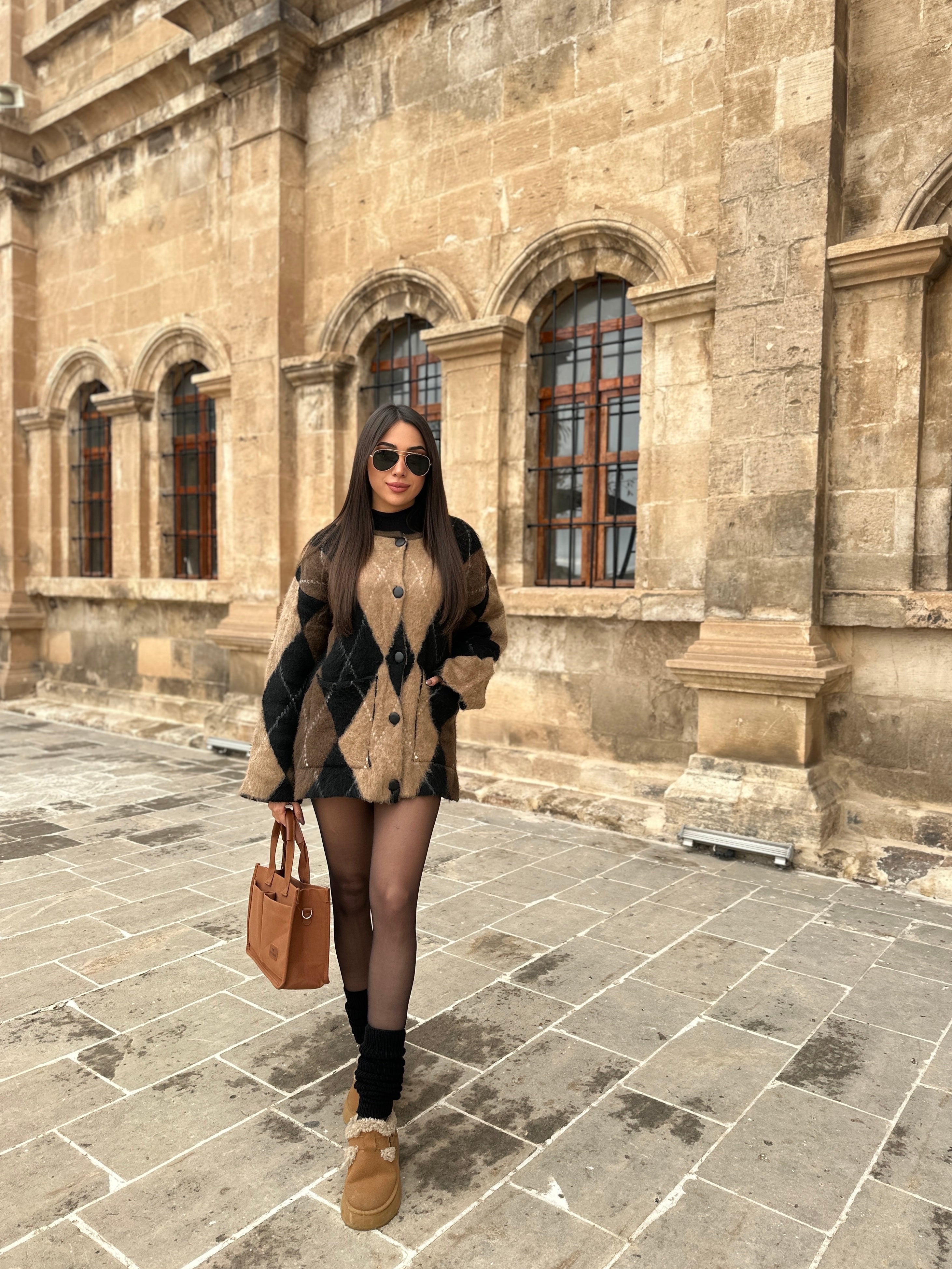 Baklava desen hırka